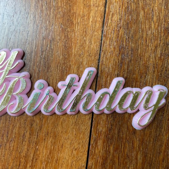 Vintage Faux Straw hat with "Dad" & Happy Birthday in Script Cake Toppers - Picture 6 of 6